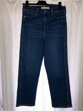 Levi's Women's High-Rise Straight Jeans in Dark Blue Wash